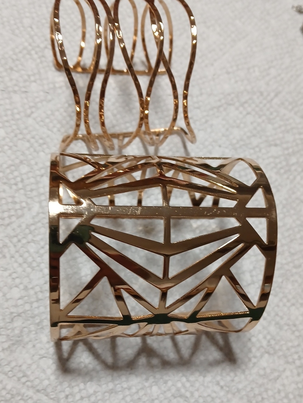 Gold Geometric Cutout Cuff Bracelet - Home Accents Decor